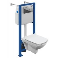 Комплект CARINA XL CO DPL EO slim инсталляция VECTOR Кнопка CERSANIT CORNER пластик хром глянцевый