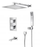 Душевая система KAISER Sonat 34577 с изливом, термостат, скрытого монтажа, хром