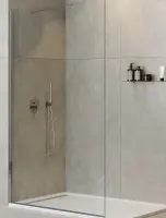 Душевая перегородка со свободным входом Cezares Liberta-L-1-TB-140-C-Cr, 140 см, стекло прозрачное, профиль хром