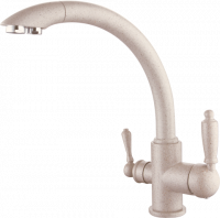 Смеситель для кухни из латуни с подключением к фильтру 2 в 1 Ganzer GZ16031-M светло-бежевый