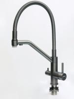 Смеситель для кухи с подключением под фильтр Hansen HN15056-P графит