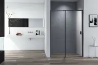 Душевая дверь в нишу Cezares Urban, стекло прозрачное, профиль черный матовый, URBAN-B-12-130-C-NERO