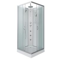 Душевая кабина Niagara Classic NG-1101-14BKTG (90х90х210) низкий поддон(13см),стекло матовое,3 места с полкой