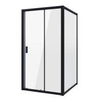 Душевой уголок Niagara Nova NG-82-11AB-A90B (110х90х195) прямоугольник, черный,  дверь раздвижная, стекло прозрачное, 2 места