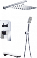 Душевая система скрытого монтажа из латуни с  тропическим душем GZ-21065 цвет хром от бренда Ganzer