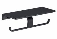 Двойной держатель для туалетной бумаги с полкой Ganzer GZ88035-C цвет черный