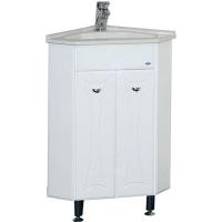 Тумба с раковиной Misty Лотос 40 СО000004008 угловая Белая