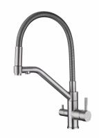 Смеситель для кухи с подключением под фильтр Hansen HN15056-G Сатин