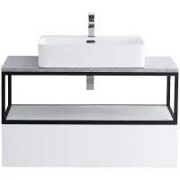 Консоль под раковину Cezares Cadro-100/46/30-1C-SO-MET-ST, 100 см, подвесная, черный матовый