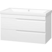 Тумба с раковиной Misty Софт 90 УТ000015048 подвесная Белая глянцевая