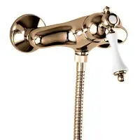 MARGOT-DM-02-Bi Смеситель для душа однорычажный, исполнение бронза, ручка белая