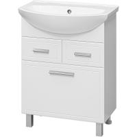 Тумба с раковиной Misty Стелла 65 ИП000000598 с бельевой корзиной Белая