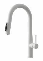 Смеситель KAISER Vita для кухни с вытяжной лейкой, под фильтр, Ø25 /Нержавейка /Белый матовый