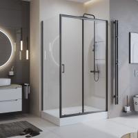 Душевой уголок BelBagno UNO-195-AH-1-120/80-C-NERO 120x80, чёрный