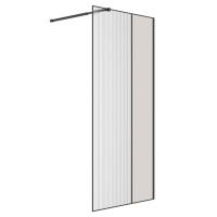 Душевая перегородка Niagara Nova NG-481-10FBLACK (100х200) черный матовый, стекло рифленое/тонированное, 1 место