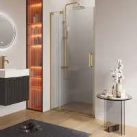 Душевая дверь Cezares SLIDER-B-1-100/110-C-BORO, 100/110 см, стекло прозрачное, профиль брашированное золото