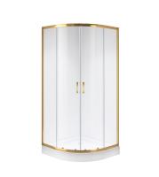 Душевой уголок Niagara Nova NG-6406-08GOLD (90х90х195) четверть круга, золото, двери раздвижные, стекло прозрачное, 1 место