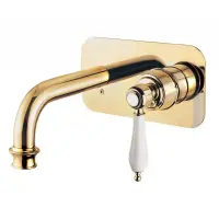 Смеситель для раковины Cezares APHRODITE-BLSM2-03/24-Bi, золото 24 карат