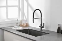 Смеситель для кухни под фильтр с гибким изливом из латуни Ganzer GZ07127-Q графит