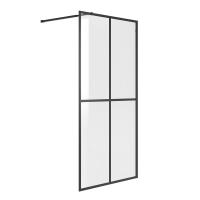 Душевая перегородка Niagara Nova NG-686-90BLACK (90х195) черный матовый, стекло прозрачное, 1 место
