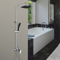 Душевая система из латуни с тропическим душам Ganzer GZ12062-С цвет черный/хром