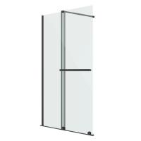 Душевая перегородка Niagara Nova NG-671-10BLACK (100х200) черный матовый, раздвижная, стекло прозрачное, 1 место