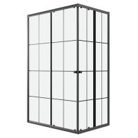 Душевой уголок Niagara Eco NG-1012-14QKL (120х80х190) прямоугольник, черный, раздвижное, стекло клетка, 1 место