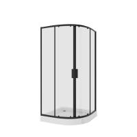 Душевой уголок Niagara Nova NG-6806-08ВLACK (90х90х195) четверть круга, черный, двери раздвижные, стекло прозрачное, 1 место