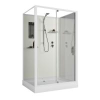 Душевая кабина Niagara Standart ST120/90/15Q/BK (120х90х200) прямоугольник,поддон 15см,распашная,проф.белый,без крыши,3 места