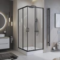 Душевой уголок BelBagno UNO-195-A-2-100-C-NERO 100x100, чёрный