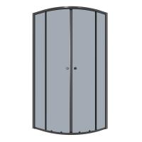 Душевой уголок Niagara Eco NG-1007-14T (90х90х190) четверть круга, раздвижное, черный, стекло тонированное, 1 место