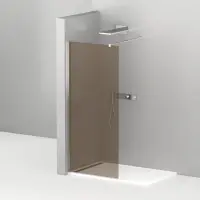 Душевая перегородка Cezares Liberta 90 см, со свободным входом, стекло бронза, профиль хром, Liberta-L-1-90-BR-Cr