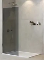 Душевая перегородка со свободным входом Cezares Liberta-L-1-TB-110-GR-Cr, 110 см, стекло графит, профиль хром