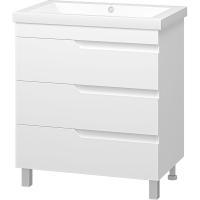 Тумба с раковиной Misty Софт 75 УТ000015030 Белая глянцевая