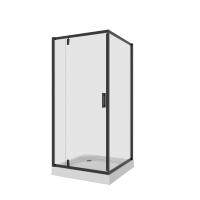 Душевой уголок Niagara Nova NG-6801-08ВLACK (90х90х195) квадрат, черный, дверь распашная, стекло прозрачное, 1 место