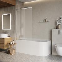 Душевая шторка на ванну BelBagno LUCE-VF-11-90/145-P-Cr, хром