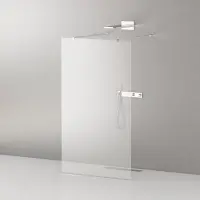 Душевая перегородка Cezares Liberta 140 см, со свободным входом, стекло прозрачное, профиль хром, Liberta-L-2-140-C-Cr