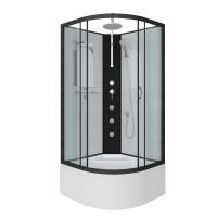 Душевая кабина Niagara Classic NG-6707-14BKTG (80х80х210) высокий поддон(40см),черный,стекло прозрачное,4 места