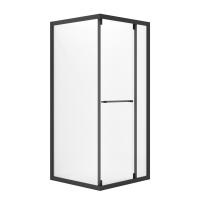 Душевой уголок Niagara Nova NG-6833-34ВLACK (90х90х195) квадрат, черный матовый, двери раздвижные, стекло прозрачное, 1 место