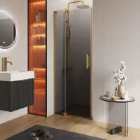 Душевая дверь Cezares SLIDER-B-1-70/80-GRIGIO-BORO, 70/80 см, стекло серое, профиль брашированное золото