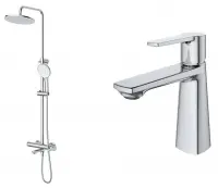 Комплект смесителей Cezares LUX-CVD/LS-01, для ванны и душа, для раковины, хром
