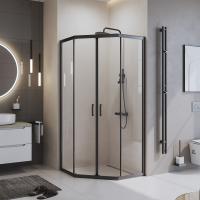Душевой уголок BelBagno UNO-195-P-2-90-C-NERO 90x90, чёрный