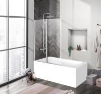 Душевая шторка на ванну BelBagno UNO-V-2-90/150-C-Cr, хром