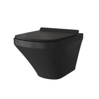 Унитаз подвесной Grossman GR-4440BMS безободковый, черный матовый с тонкой крышкой, микролифт