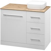 Тумба с раковиной Misty Респект 110 R УТ000010565 Белая Дуб Артизан