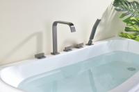 Встраиваемый смеситель на борт ванны 5 отверстий Ganzer GZ01133-Q графит