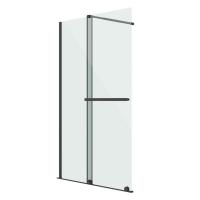 Душевая перегородка Niagara Nova NG-671-12BLACK (120х200) черный матовый, раздвижная, стекло прозрачное, 1 место