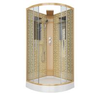 Душевая кабина Niagara Luxe NG-7715GBK (90x90х210) низкий поддон(15см),дверь раздвижная,стенки золото,без крыши,4 места