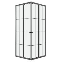 Душевой уголок Niagara Eco NG-1010-14QKL (100х100х190) квадрат, раздвижное, черный, стекло клетка, 1 место