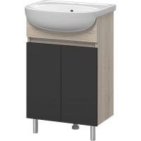 Тумба с раковиной Misty Поло 50 УТ000014009 Антрацит Дуб Галифакс белый